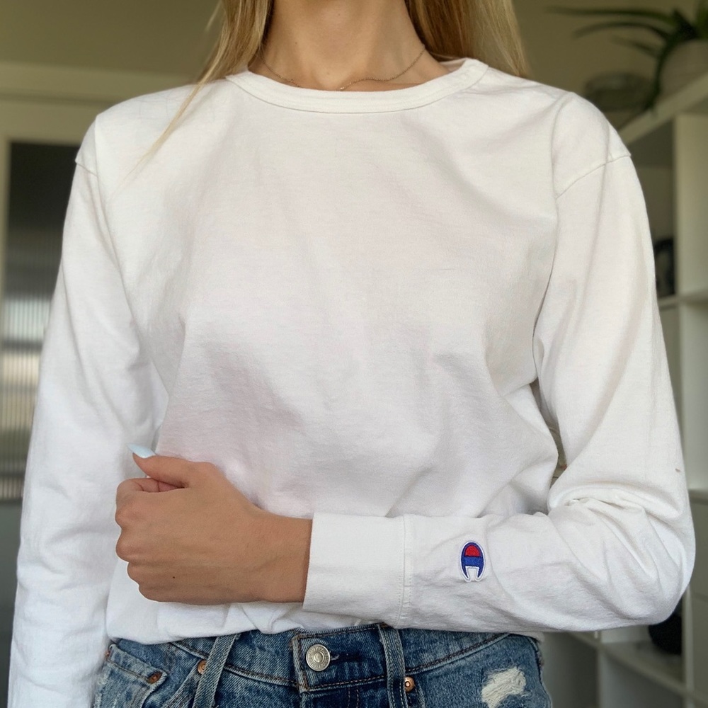 CHAMPION WHITE LONG SLEEVE TOP